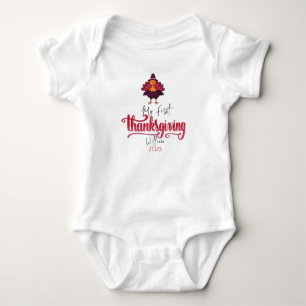 Body Bébé personnalisé Turquie premier Thanksgiving