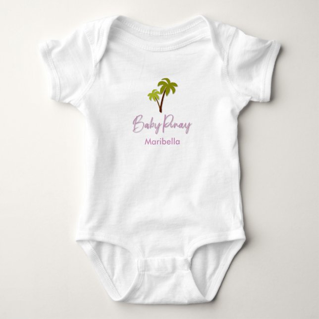 Body Bébé Pinay Palm Tree avec nom personnalisé (Devant)