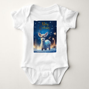 Body Bébé Reindeer avec joyeux voeux de Noël