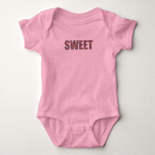 Body bébé rose imprimé douce paillette