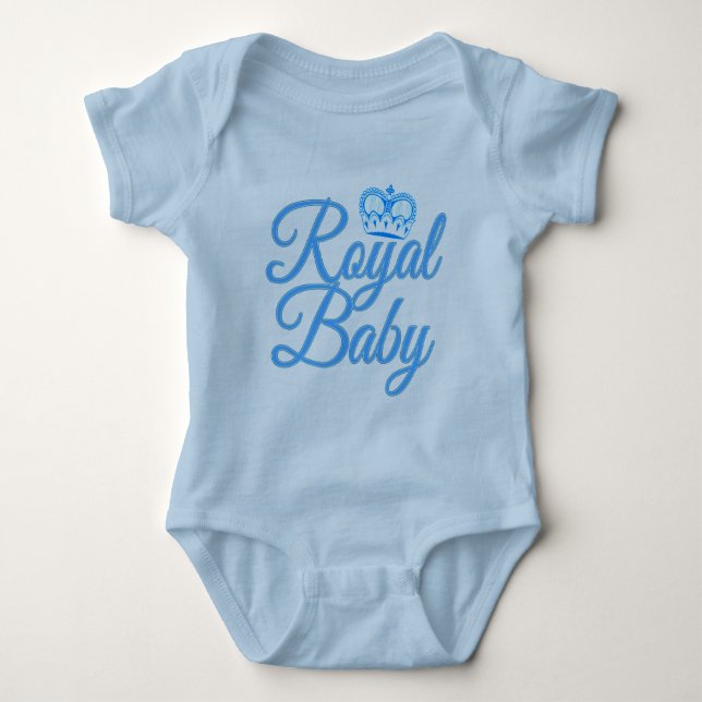 Body Bébé royal en bleu avec couronne (Devant)