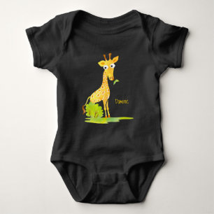 Body Bébés Garçons Aquarelle Girafe Animal Personnalisé