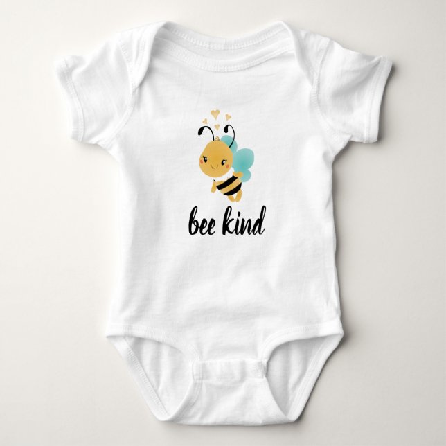 Body Bee Kind Bumblebee Coeurs Bleu Jaune (Devant)