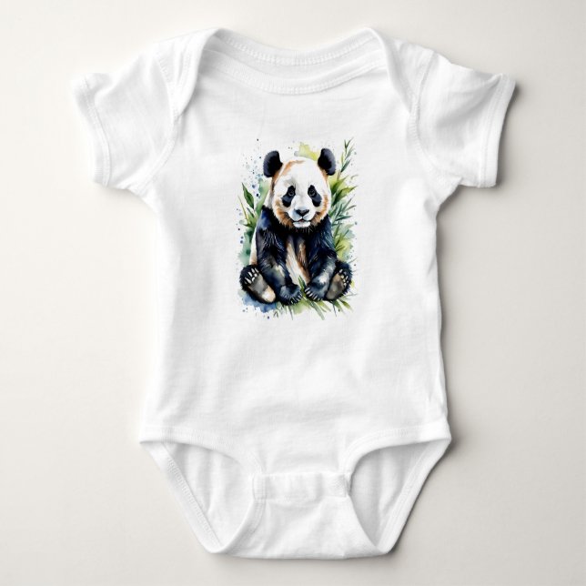 Body Belle aquarelle mignonne Ours Panda Croustillant (Devant)