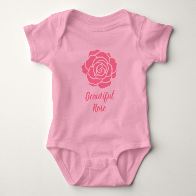 Body Belle combinaison Rose rose pour bébé (Devant)