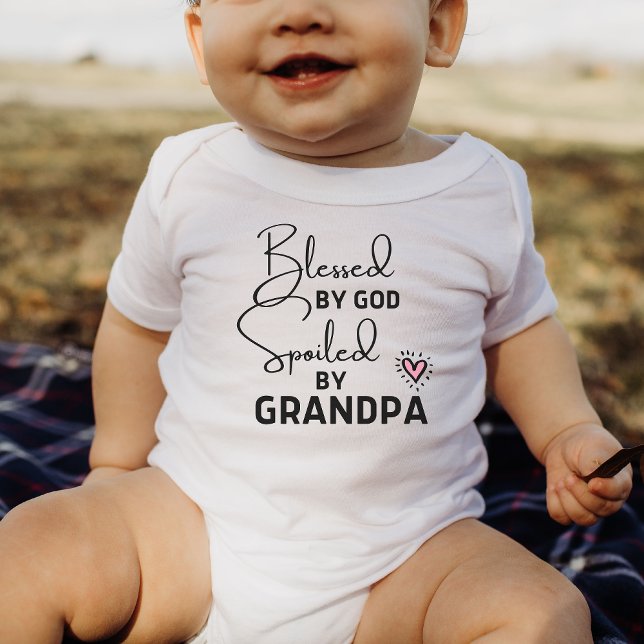 Body Béni Par Dieu Porté Par Grand-Père Baby Bodysuit (Créateur téléchargé)