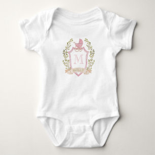 Body Berceau Crête Monogramme Rose Baby Shower