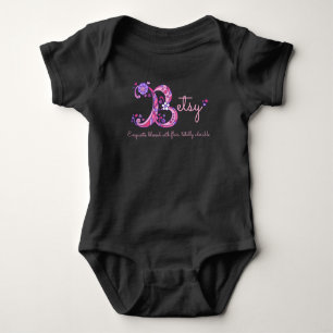 Body Betsy Girls nom et sens B monogramme bébé romper