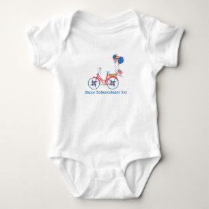 Body Bicyclette blanc et bleu 4 juillet blanc rouge