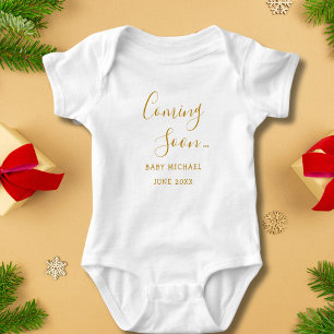 Body Bientôt Gold Script Pregnancy Faire-part