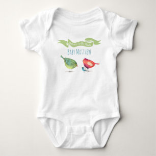 Body Bienvenue au Monde petit oiseau nom personnalisé