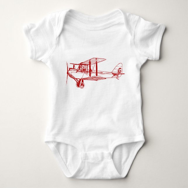 Body Biplane vintage - Rouge rubis (Devant)