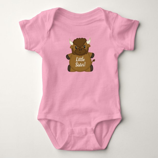 Body Bison Baby shower Buffalo rose (Devant)