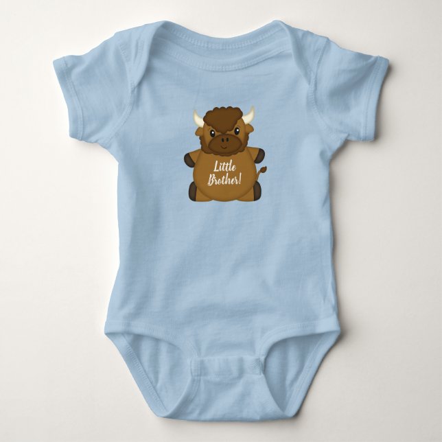 Body Bison Buffalo Baby shower Bleu (Devant)