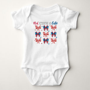 Body Blanc rouge & Cutie, Cutie patriotique, Fille Bow 