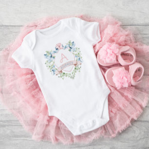Body Bleu et rose Floral Grandmillentenaire Monogramme