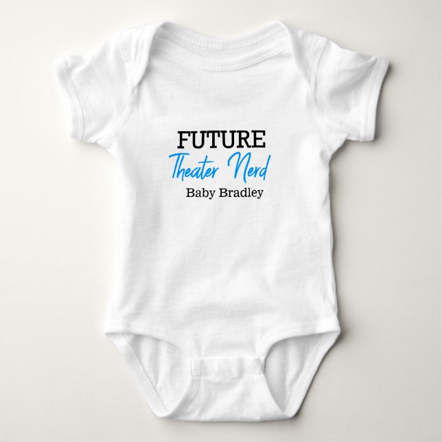 Body Bleu nerd de futur théâtre personnalisé (Devant)