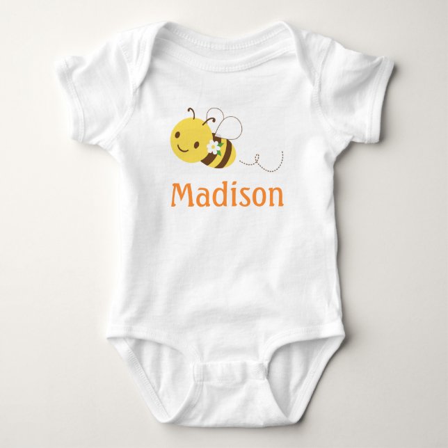 Body Blossom Bumblebee Personnalisé Nom du bébé personn (Devant)