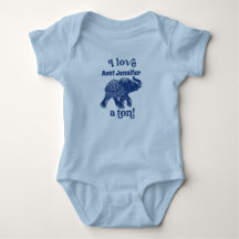 Blue Elephant I Love Nom a Ton Personnalisé