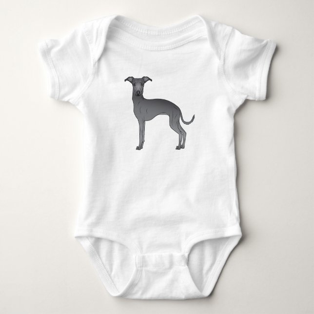 Body Blue Italian Greyhound Cute Dessin Dessin de chien (Devant)
