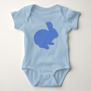 Body Blue Polka Dot Silhouette Lapin de Pâques Creeper