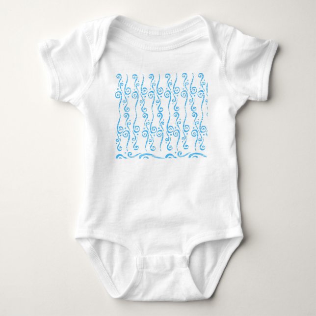 Body Blue Swirls Baby Jersey Bodysuit (Devant)