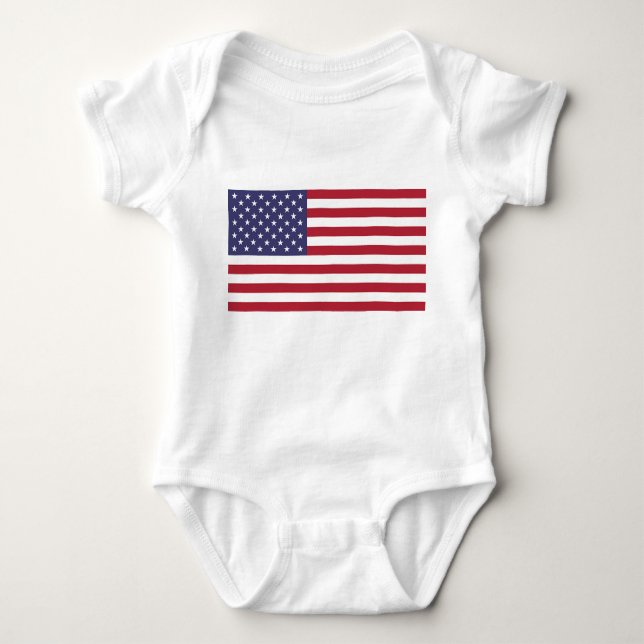 Body Bodysuit bébé patriotique avec drapeau des Etats-U (Devant)