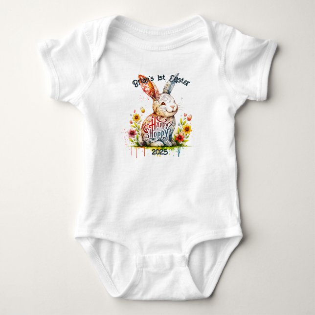 Body Bodysuit bébé personnalisable avec lapin adorable (Devant)
