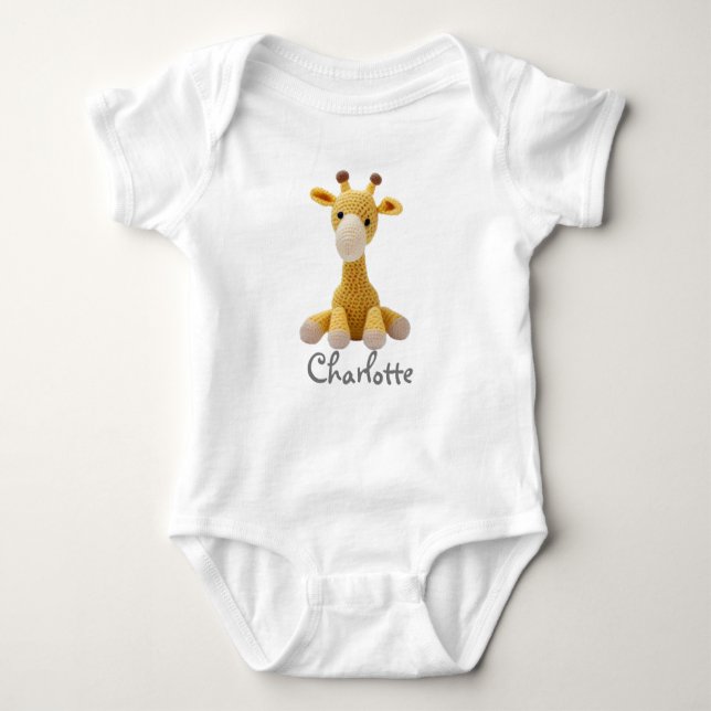 Body Bodysuit bébé personnalisé Crochet Giraffe (Devant)