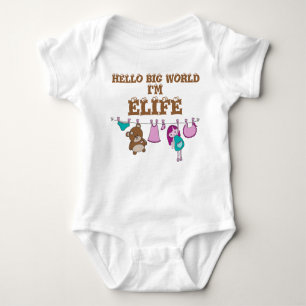 Body Bodysuit bébé personnalisé 'Hello BIG World'