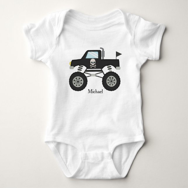 Body Bodysuit bébé personnalisé Monster Truck (Devant)