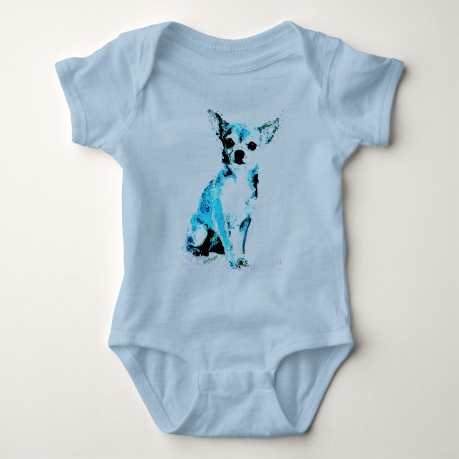 Body Bodysuit bleu Chihuahua Cute Baby (Devant)
