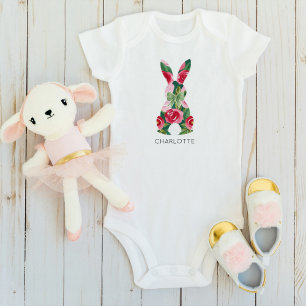 Body Bodysuit de bébé lapin de Pâques personnalisé pour