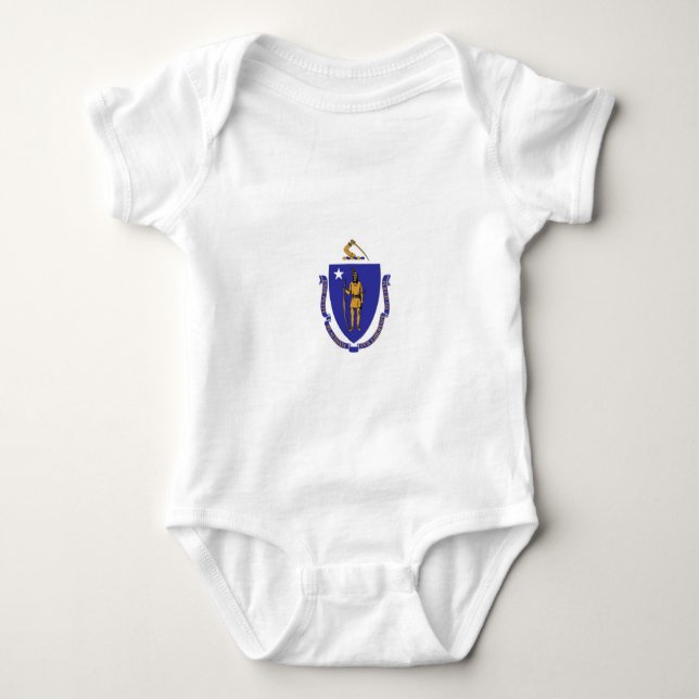 Body Bodysuit de bébé patriotique avec drapeau du Massa (Devant)