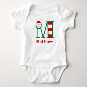 Body Bodysuit de Noël Père Noël pour bébé monogramme M