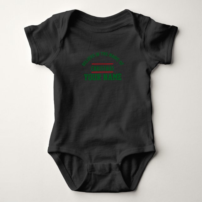 Body Bodysuit de Noël personnalisé Baby Jersey (Devant)