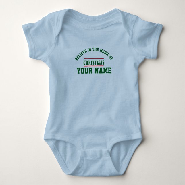 Body Bodysuit de Noël personnalisé Baby Jersey (Devant)