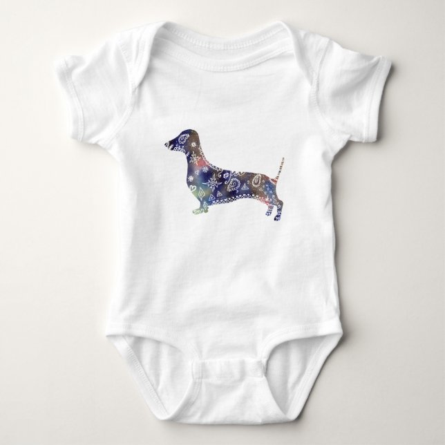 Body Bodysuit Mandala Chien Jersey, Blanc (Devant)