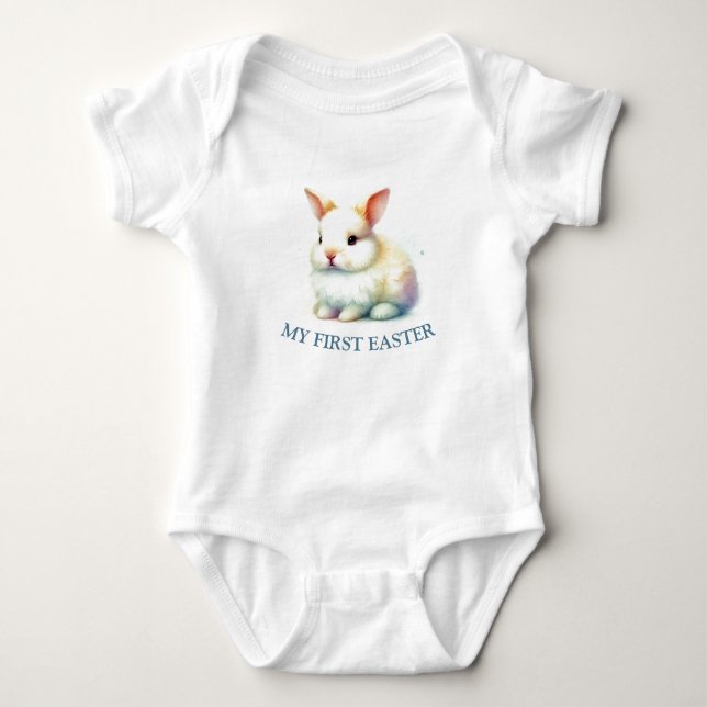 Body Bodysuit Pastel Bunny Face Baby - Ma première Pâqu (Devant)