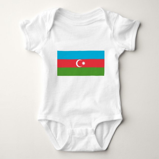 Body Bodysuit patriotique bébé avec drapeau d'Azerbaïdj (Devant)