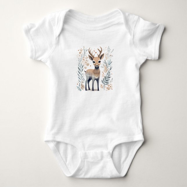 Body Bodysuit pour bébé cerf populaire scandinave (Devant)