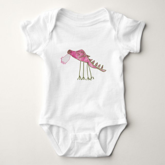 Body Bodysuit pour bébé Dragon rose et vert (Devant)