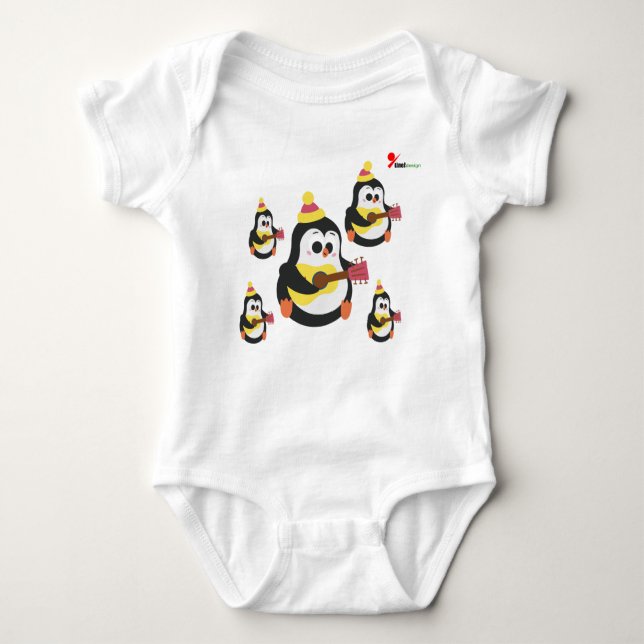 Body Bodysuit pour bébé en pingouin doux (Devant)