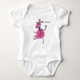 Body Bodysuit pour bébé fille avec chèvre rose