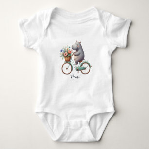 Body Bodysuit pour bébé Hippo à bicyclette florale