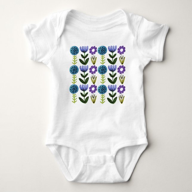 Body Bodysuit pour bébé imprimé à fleurs (Devant)