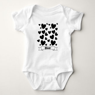 Body Bodysuit pour bébé noir et blanc à contraste élevé