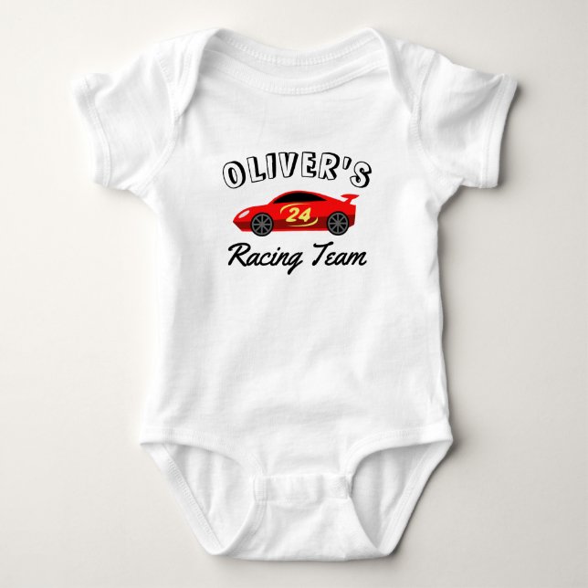 Body Bodysuit racecar bébé romper personnalisé pour gar (Devant)