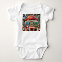 Bodysuit Whimsical Christmas Mushroom Baby Jersey
