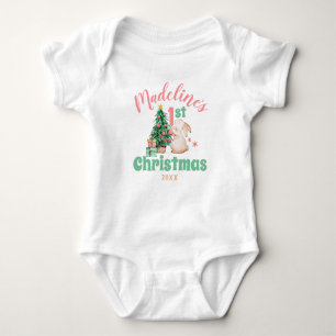 Body Boho Baby First Christmas avec nom arbre de lapin